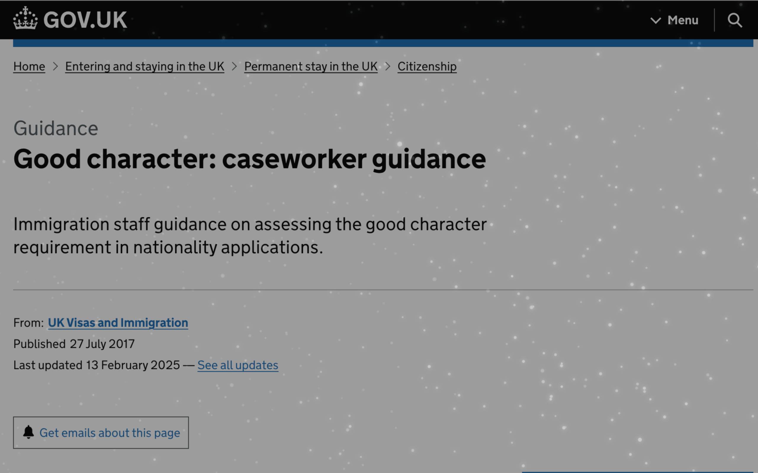 Challenge to ‘good character’ citizenship guidance